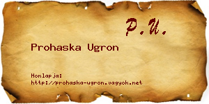 Prohaska Ugron névjegykártya